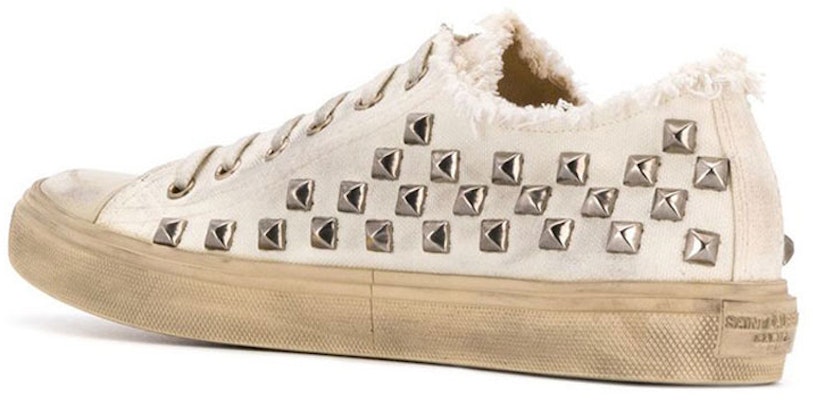 (W) Saint Laurent Paris Putih 'Rivets Low-Top Kasut Fesyen Sneaker' 582309GUZ2X7079 Purchase (W) Saint Laurent Paris Putih 'Rivets Low-Top Kasut Fesyen Sneaker' 582309GUZ2X7079