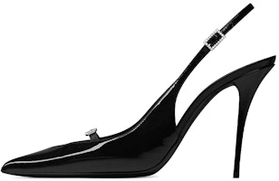 (Women) Saint Laurent Patent Leather Buckle Slingback Stiletto 'Black' 7315241TV001000 (Women) Saint Laurent Patent Leather Buckle Slingback Stiletto 'Black' 7315241TV001000