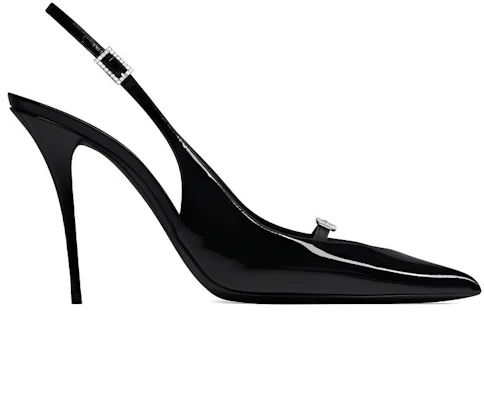 (W) Saint Laurent Kulit Leker Tumit Tinggi Hitam Dengan Tali Dan Gesper. 7315241TV001000 Order (W) Saint Laurent Kulit Leker Tumit Tinggi Hitam Dengan Tali Dan Gesper. 7315241TV001000
