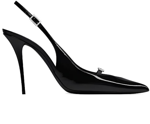 (W) Saint Laurent Kulit Leker Tumit Tinggi Hitam Dengan Tali Dan Gesper. 7315241TV001000 Order (W) Saint Laurent Kulit Leker Tumit Tinggi Hitam Dengan Tali Dan Gesper. 7315241TV001000
