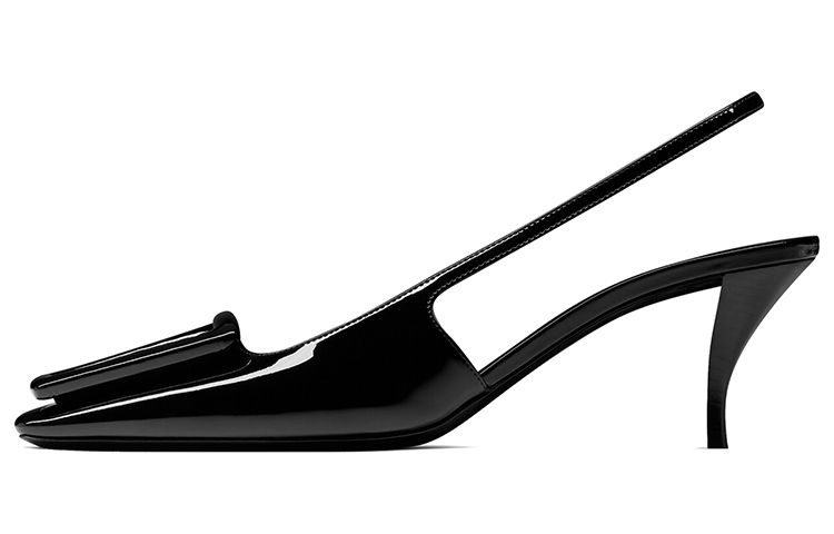 (Women) Saint Laurent Patent Leather Elastic Slingback Pumps 6cm 'Black' 7437261TV001000