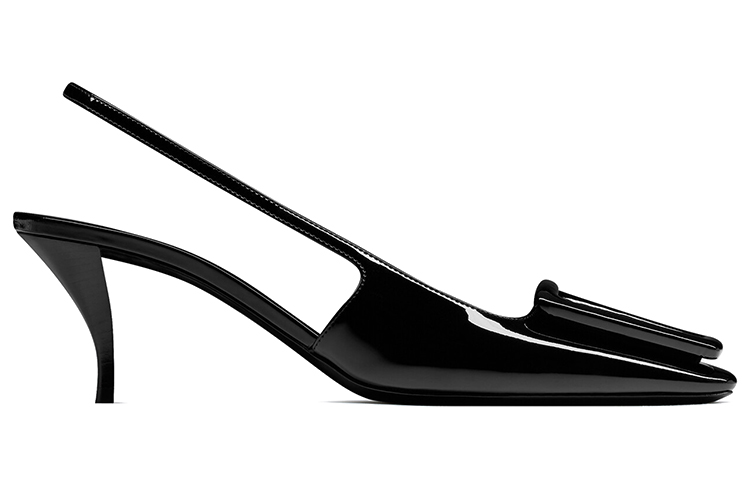 (W) Saint Laurent Patent Leather Elastic Slingback Pumps 6cm 'Black' 圖 2