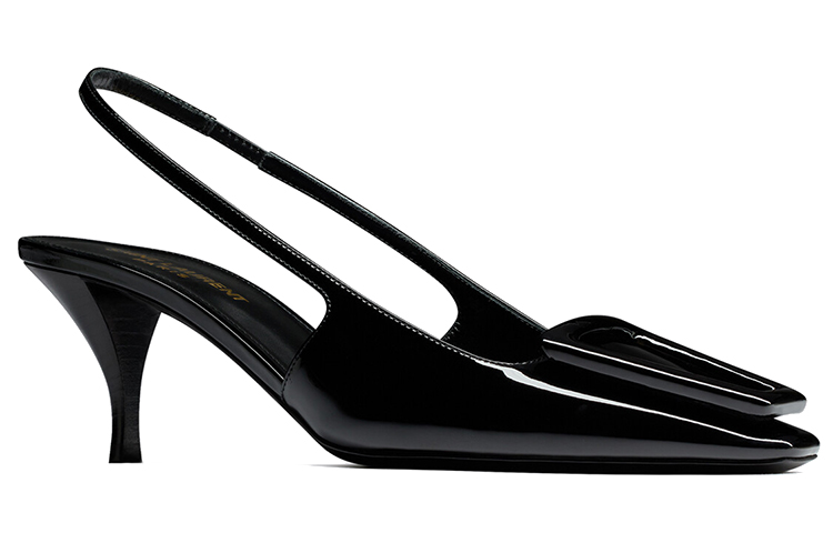 (W) Saint Laurent Patent Leather Elastic Slingback Pumps 6cm 'Black' 圖 3