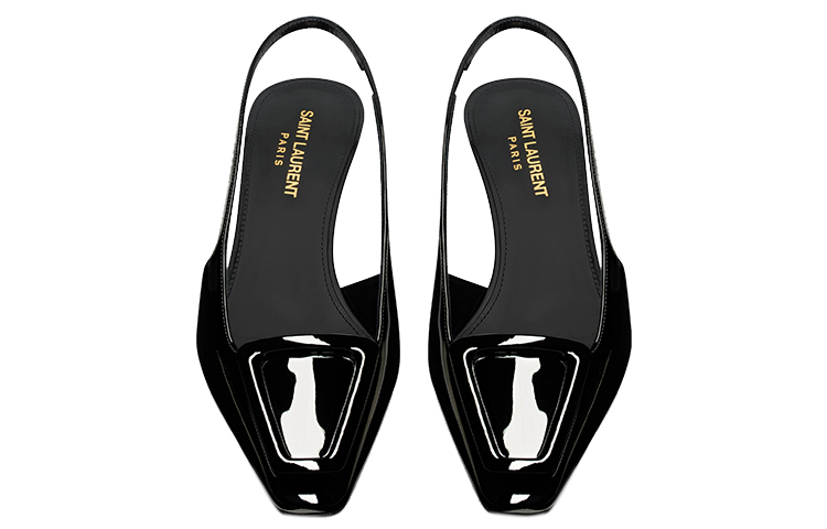 (W) Saint Laurent Patent Leather Elastic Slingback Pumps 6cm 'Black' 圖 4