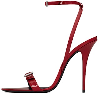 SAINT LAURENT 漆皮簡約高跟時尚涼拖 11cm 女款 紅色 Buy SAINT LAURENT 漆皮簡約高跟時尚涼拖 11cm 女款 紅色