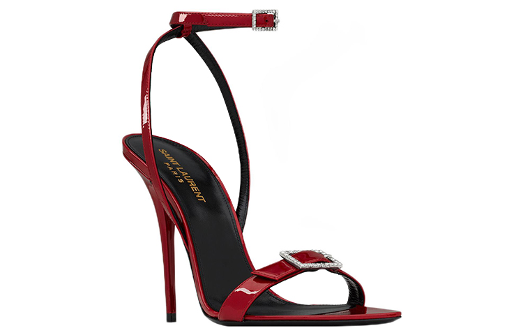 Order (W) 생로랑 레드 페이턴트 가죽 하이힐 슬라이드 709596AAAPQ6414