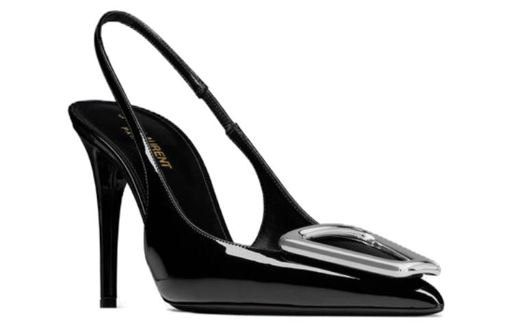 Lookbook (W) Saint Laurent Sepatu Hak Kulit Hitam 9.5cm 'Nyaman & Modis' 7560621TVNN1000