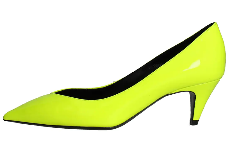 Buy (W) Saint Laurent Sepatu Hak Tinggi Kulit Paten 'Fluorescent Kuning' 5865441F0007204