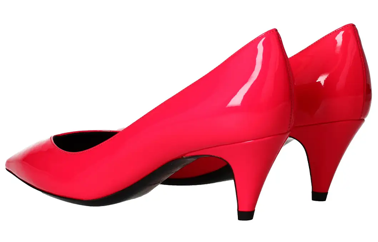 Purchase (W) Saint Laurent Sepatu Heels Kulit Berkilau 'Pink' 5865441F0005616