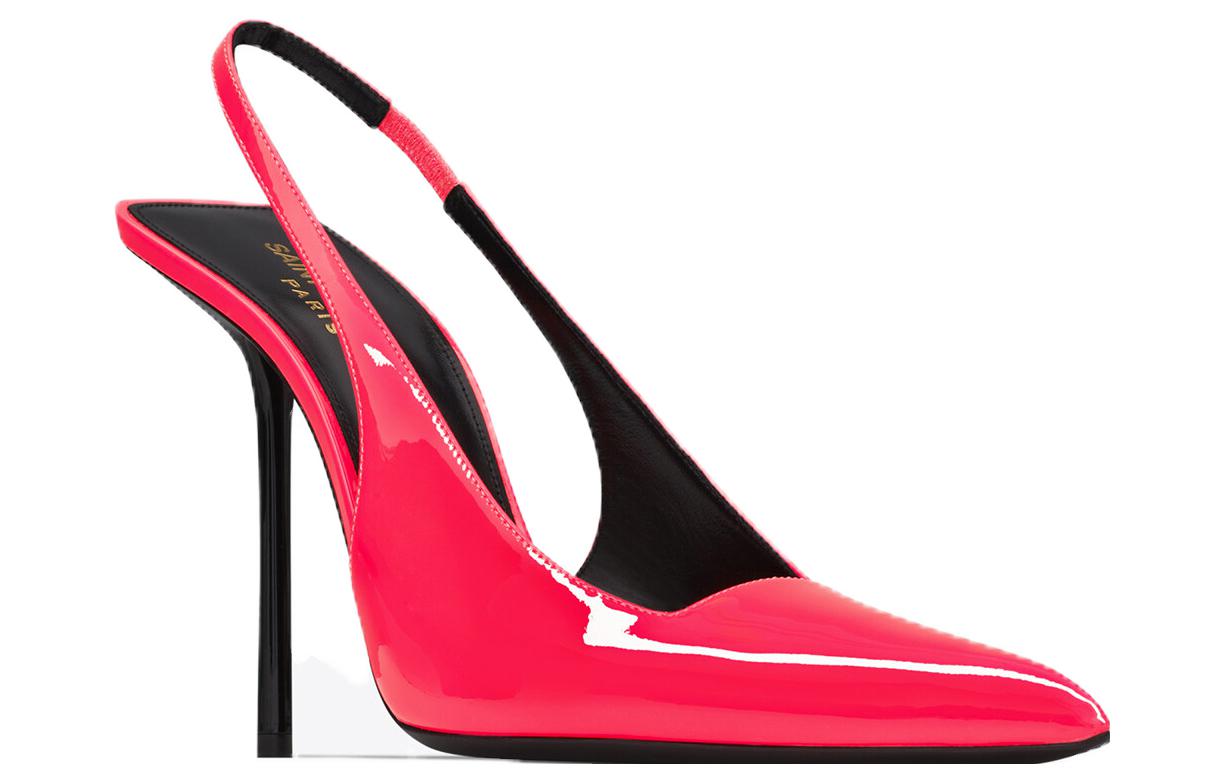 Order (W) Saint Laurent Sepatu Hak Stiletto Kulit Mengkilap 'Pink' 731520AABNG6603