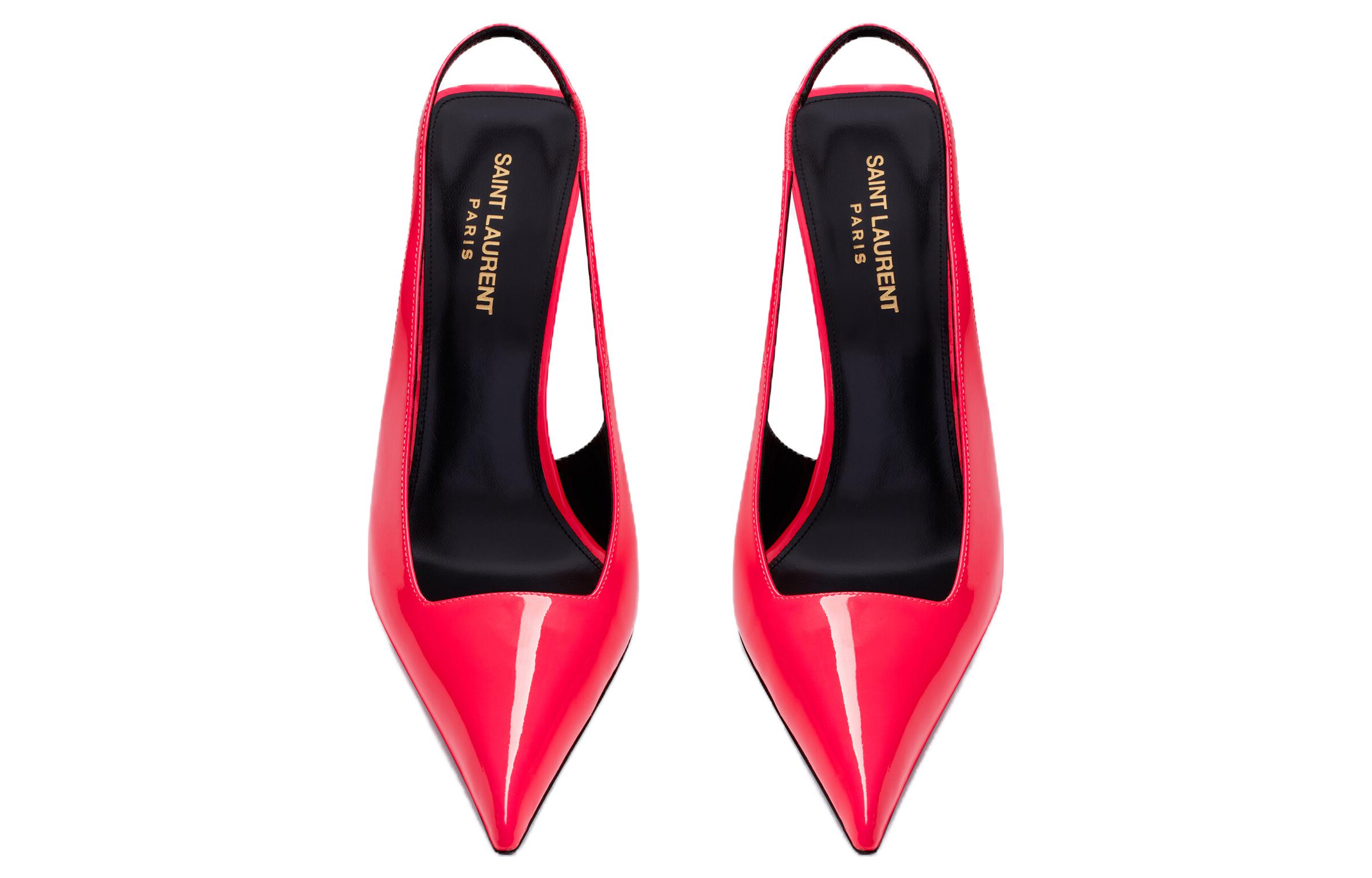 Lookbook (W) Saint Laurent Sepatu Hak Stiletto Kulit Mengkilap 'Pink' 731520AABNG6603