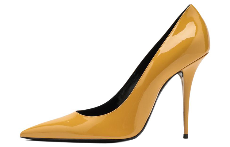 (Women) Saint Laurent Patent Leather Pointed Toe Stiletto High Heels 'Yellow' 711262AABNA7020