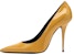 (W) Saint Laurent Kulit Berkilat Tumit Tinggi Runcing Stiletto 'Kuning' 711262AABNA7020