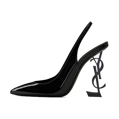 (W) Saint Laurent Patent Leather Pointed Toe Stiletto High Heels 'Black'
