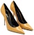 (W) Saint Laurent Kulit Berkilat Tumit Tinggi Runcing Stiletto 'Kuning' 711262AABNA7020