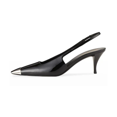 (W) Saint Laurent Patent Leather Slingback Pumps 'Black'