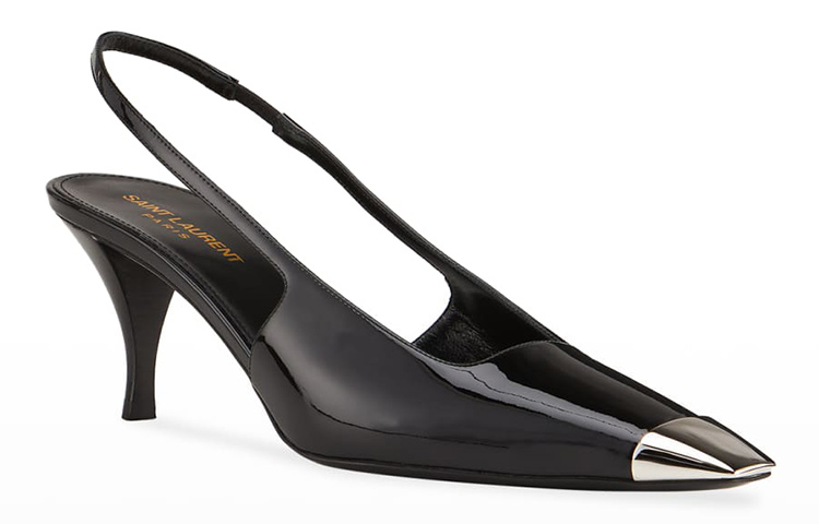 (W) Saint Laurent Patent Leather Slingback Pumps 'Black' 圖 2