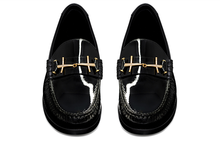 (W) Saint Laurent Patent Leather Slip-On Loafers 'Black' 圖 3