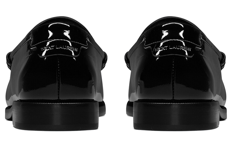(W) Saint Laurent Patent Leather Slip-On Loafers 'Black' 圖 4