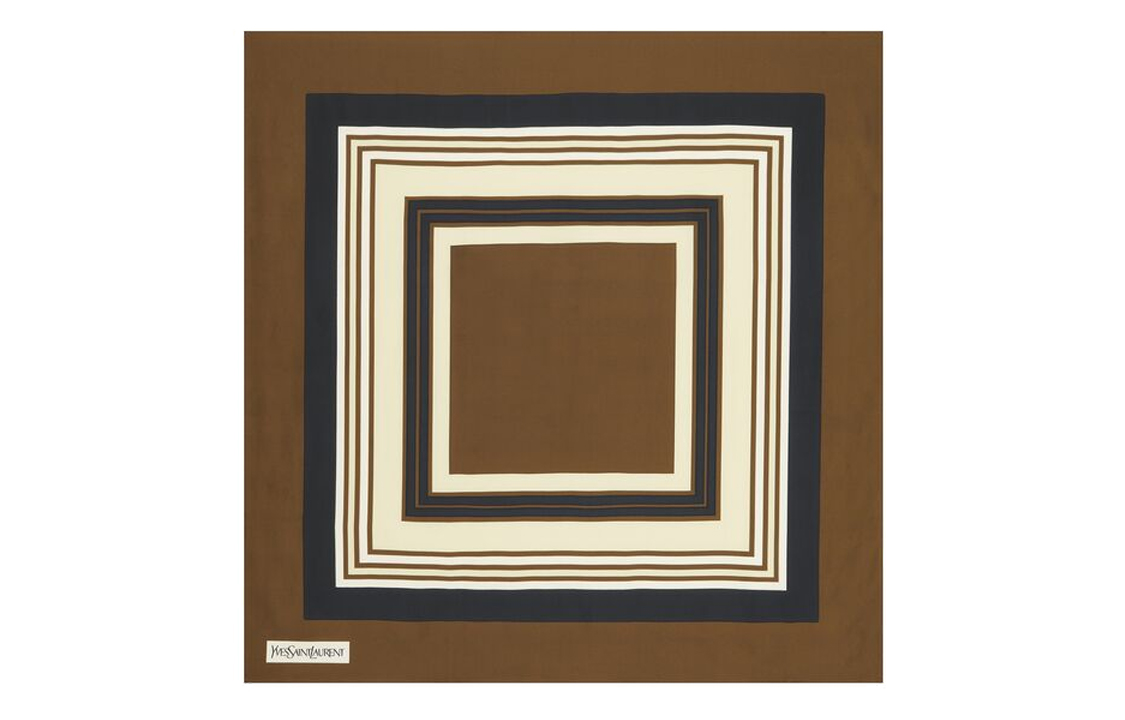 (Women) Saint Laurent Patterned Twill Silk Scarf Multicolor Womens Accessories 7325503Y0012968