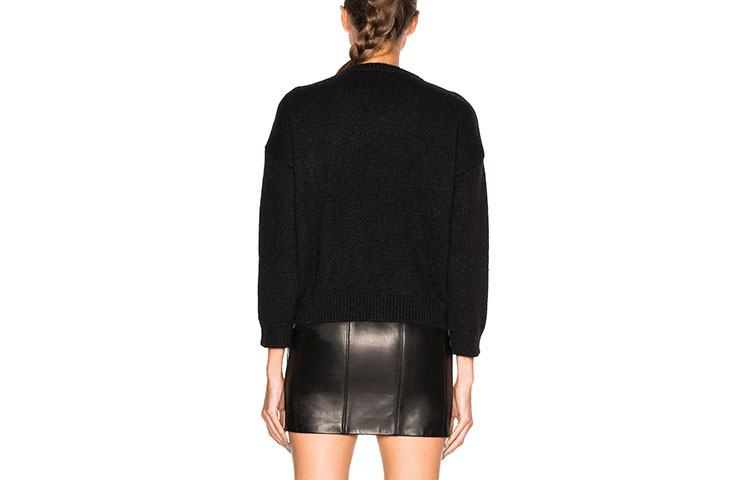 Lookbook (Women) SAINT LAURENT Pistol Print Pullover Long-Sleeve Sweater Women’s Black 444166YA2ET1000