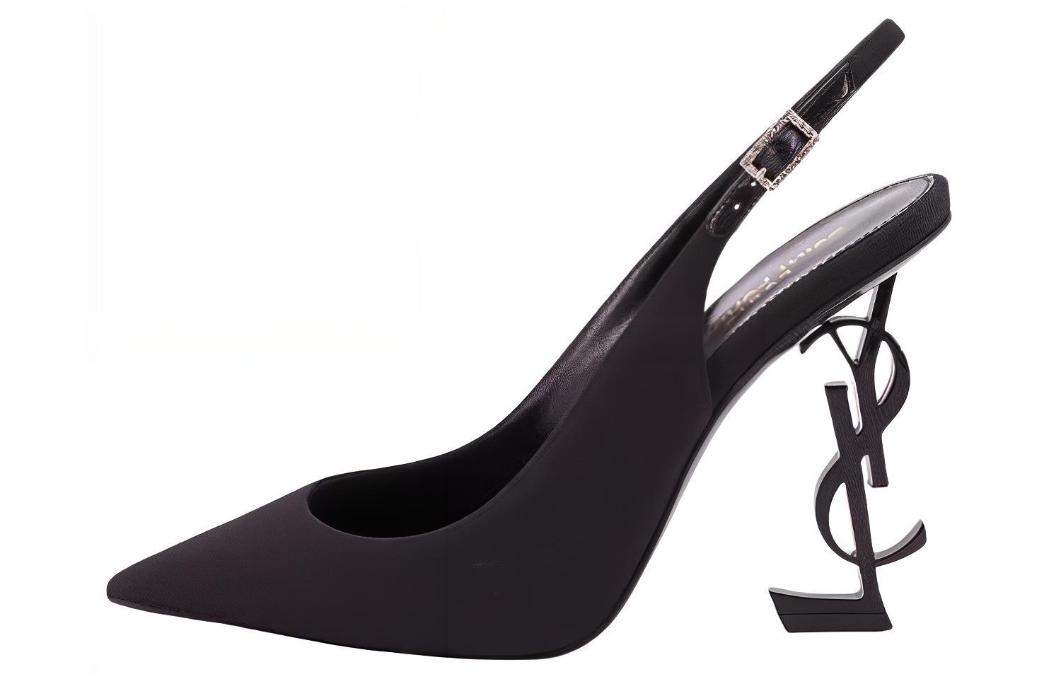 Buy (W) Saint Laurent Tumit 'Alien Heel' Bertali Berhujung Runcing 'Hitam' 762942AACSM1000