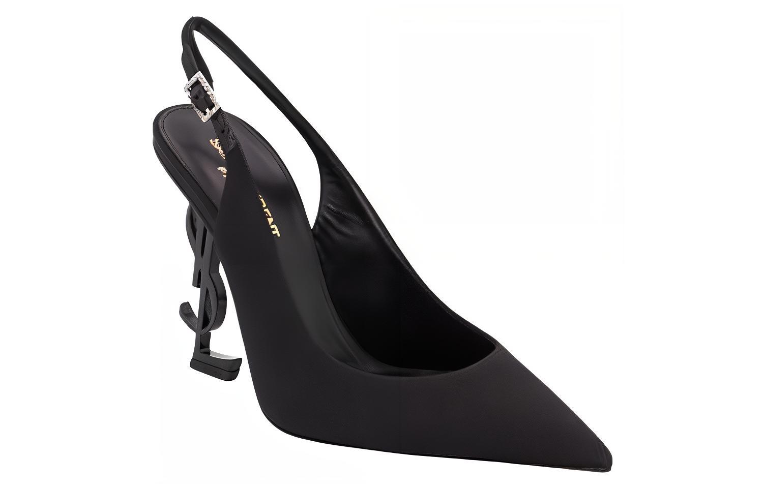 Lookbook (W) Saint Laurent Tumit 'Alien Heel' Bertali Berhujung Runcing 'Hitam' 762942AACSM1000