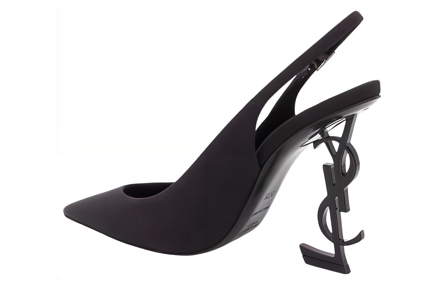 Shop (W) Saint Laurent Tumit 'Alien Heel' Bertali Berhujung Runcing 'Hitam' 762942AACSM1000