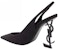 (W) Saint Laurent Tumit 'Alien Heel' Bertali Berhujung Runcing 'Hitam' 762942AACSM1000