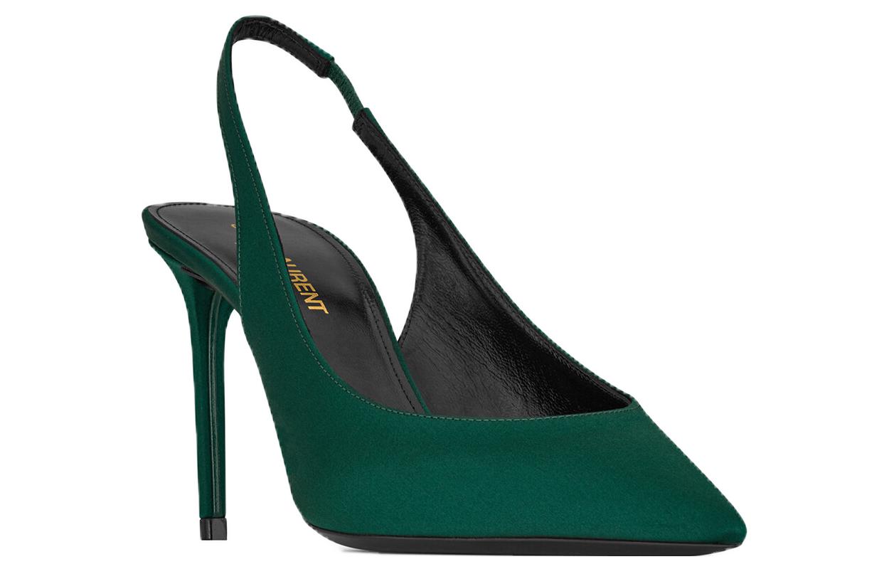 Order (W) Saint Laurent Kasut Tumit Tinggi Hujung Runcing 'Hijau' 7468711UU003020