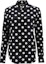 Order (Women) SAINT LAURENT Polka Dot Print Point Collar Long Sleeve Shirt Women Black 601613Y535V1082