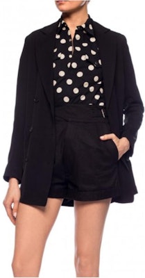 (Women) SAINT LAURENT Polka Dot Print Point Collar Long Sleeve Shirt Women Black 601613Y535V1082 Lookbook (Women) SAINT LAURENT Polka Dot Print Point Collar Long Sleeve Shirt Women Black 601613Y535V1082