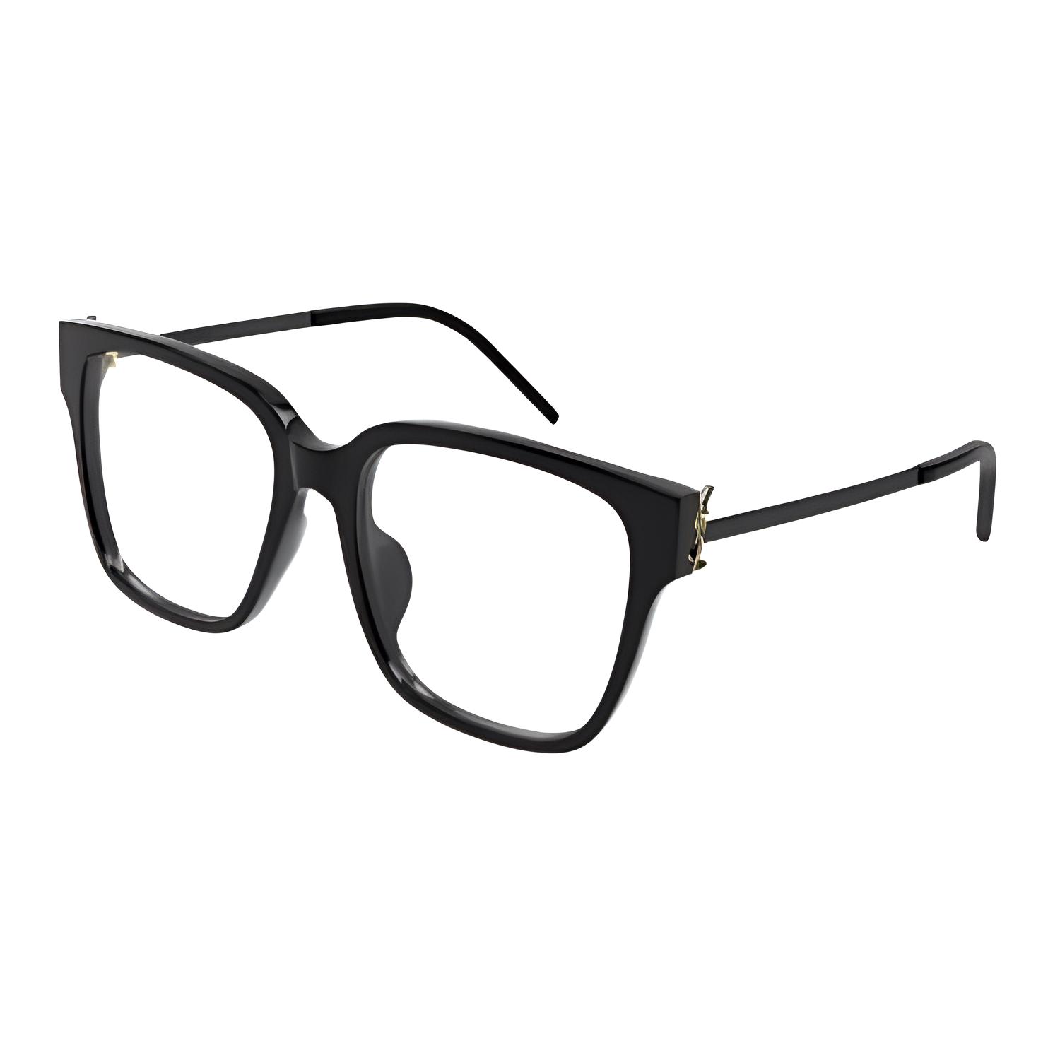 (Women) SAINT LAURENT Rectangular Black Acetate Metal Optical Glasses . SLM48OAF