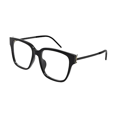(Women) SAINT LAURENT Rectangular Black Acetate Metal Optical Glasses . SLM48OAF