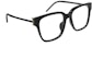 Shop (W) SAINT LAURENT 矩形黑色醋酸金屬框光學眼鏡 SLM48OAF