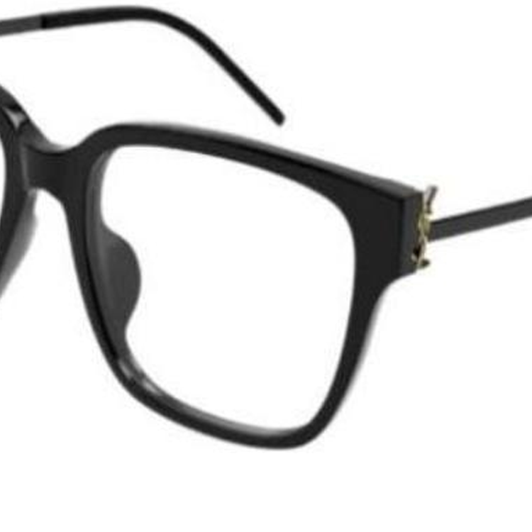 Purchase (W) SAINT LAURENT 矩形黑色醋酸金屬框光學眼鏡 SLM48OAF