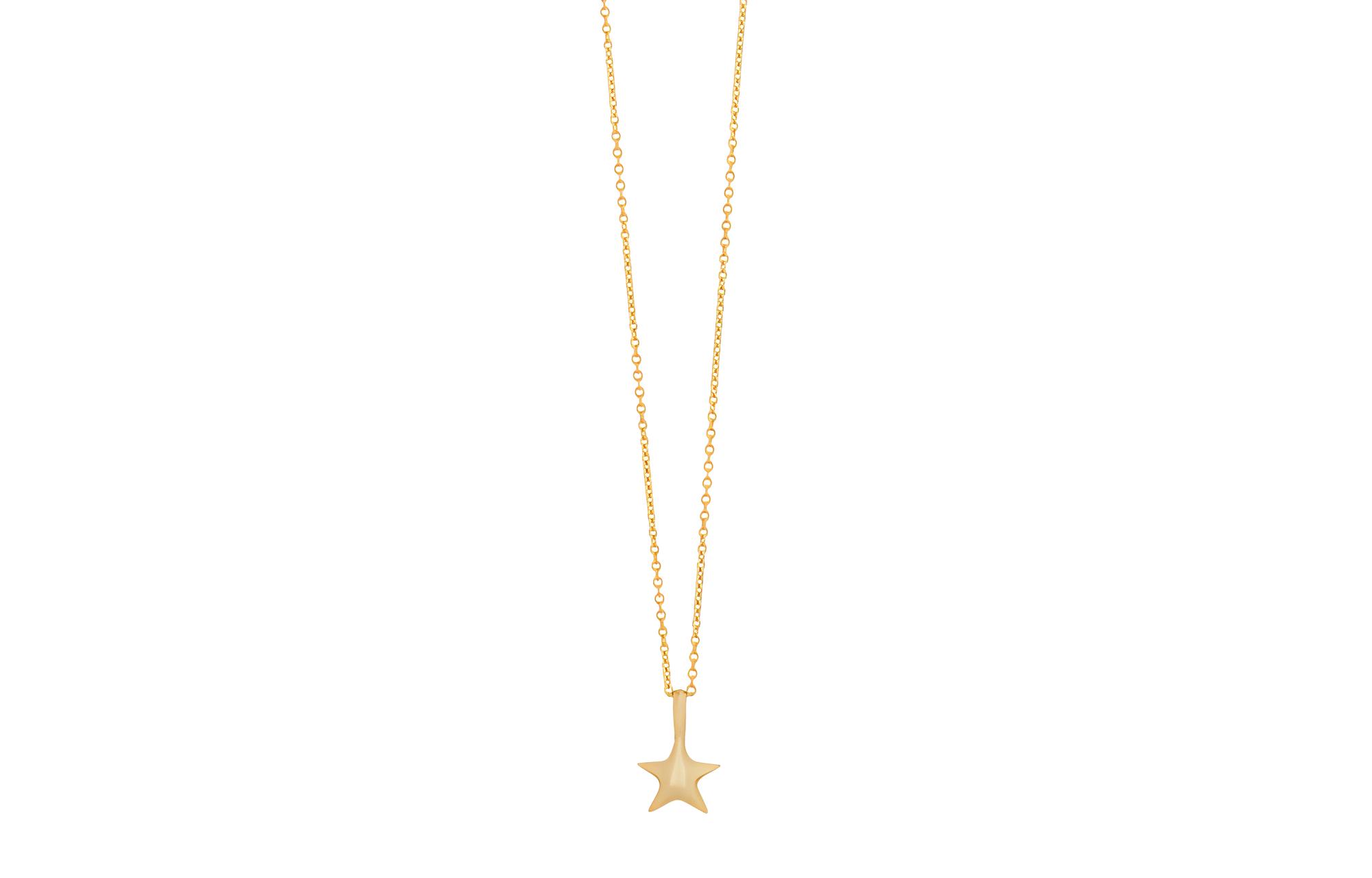(Women) SAINT LAURENT Saint Laurent Logo Star 18K Gold Necklace Ladies Gold. 761538Y80158030