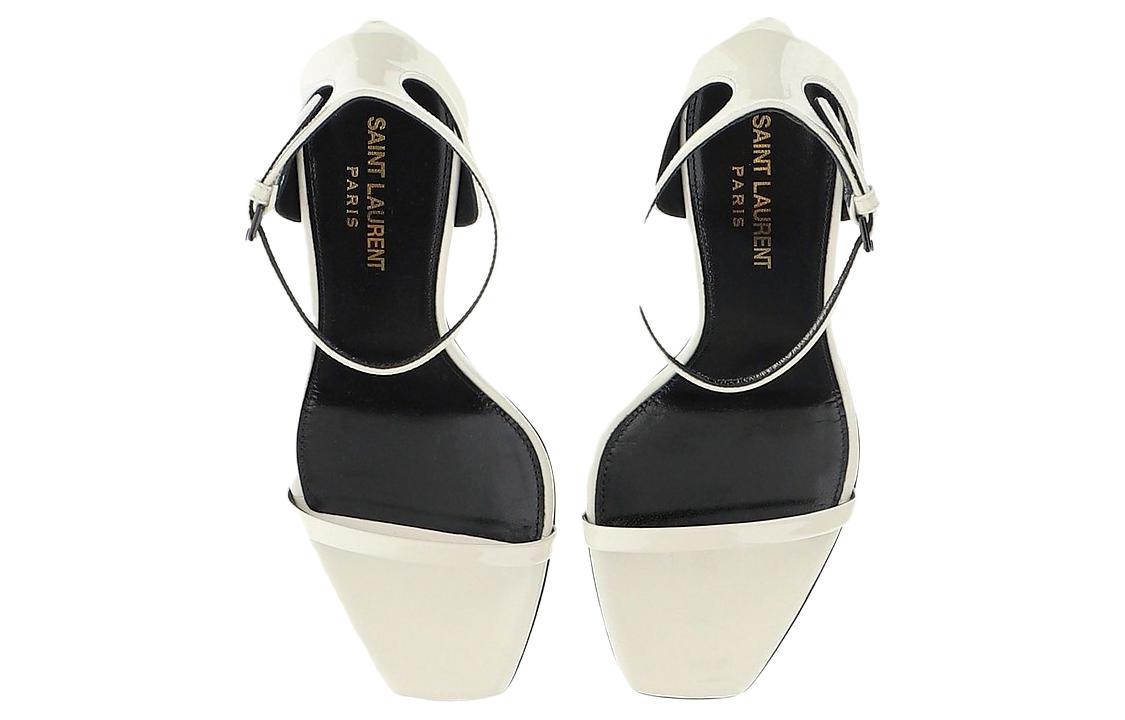 Order (Women) Saint Laurent Sandal 'Black Heel Patent White' 5576620NPVV1607