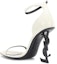 Shop (W) Saint Laurent Sandal 'Hitam Tumit Patent Putih' 5576620NPVV1607