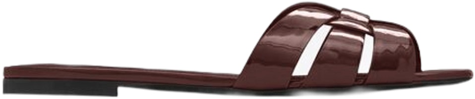 (Women) Saint Laurent Sandal 'Patent Leather Burgundy' 572737B8I006031 (Women) Saint Laurent Sandal 'Patent Leather Burgundy' 572737B8I006031