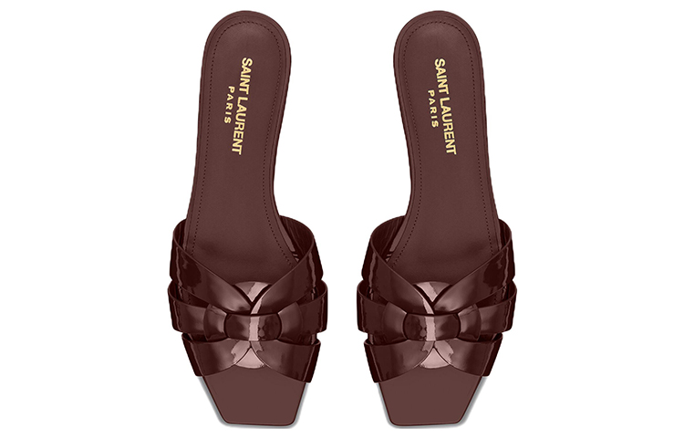 Lookbook (Women) Saint Laurent Sandal 'Patent Leather Burgundy' 572737B8I006031