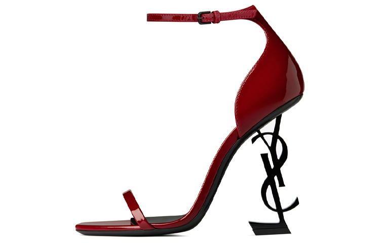 (Women) Saint Laurent Sandals 'Black Patent with Red Heel' 5576621TVVV6750