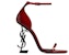 (W) Sandal Saint Laurent 'Hitam Patent dengan Tumit Merah' 5576621TVVV6750