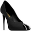 Lookbook (W) Saint Laurent Satin 11cm 'Hitam' 'Stiletto Berhias Kristal' 7421719QN0A1066