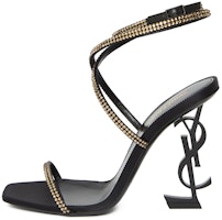 (Women) Saint Laurent Satin Leather Sandals 'Black Crystal' 7323391UUAV1064 (Women) Saint Laurent Satin Leather Sandals 'Black Crystal' 7323391UUAV1064