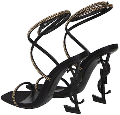 (W) Sandal Kulit Satin Saint Laurent 'Black Crystal' 7323391UUAV1064 Lookbook (W) Sandal Kulit Satin Saint Laurent 'Black Crystal' 7323391UUAV1064