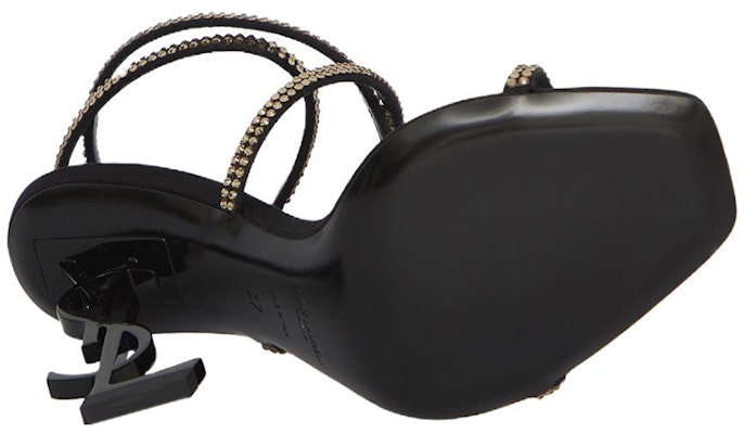 (W) Sandal Kulit Satin Saint Laurent 'Black Crystal' 7323391UUAV1064 Purchase (W) Sandal Kulit Satin Saint Laurent 'Black Crystal' 7323391UUAV1064