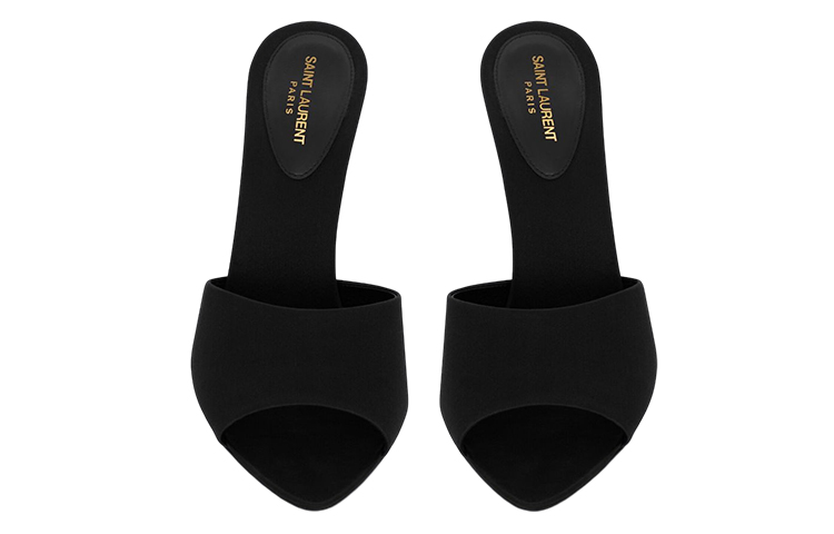 Shop (Women) Saint Laurent Satin Sandal 'Black' 7315651UU001000