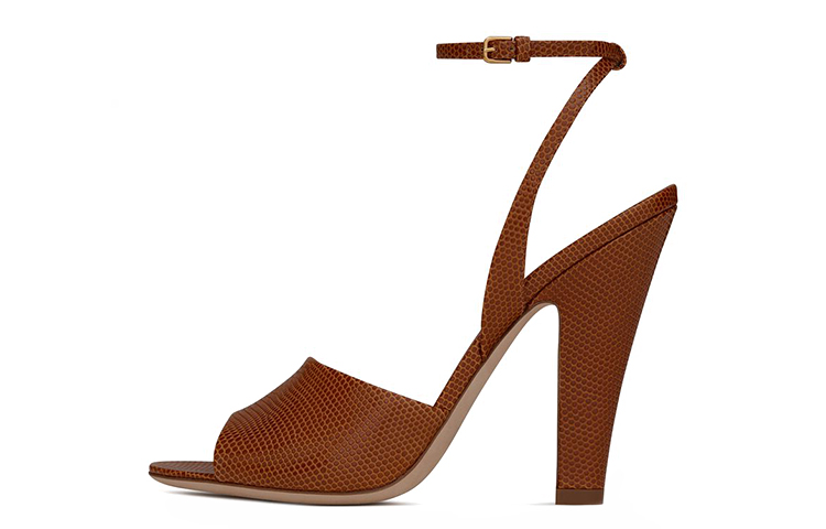 (W) Saint Laurent Scandale Heels 'Cognac Embossed Patent Leather'