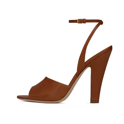 (W) Saint Laurent Scandale Heels 'Cognac Embossed Patent Leather'